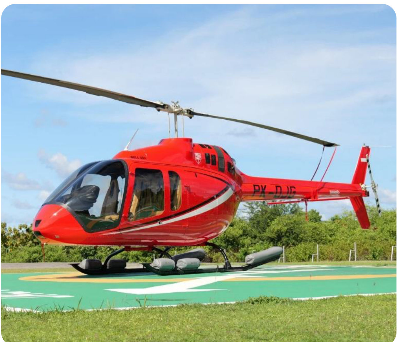 Bell 505 on the helipad